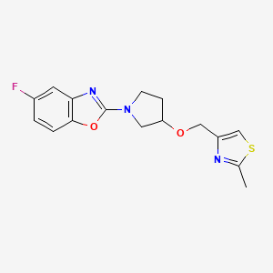 molecular formula C16H16FN3O2S B6627752 5-Fluoro-2-[3-[(2-methyl-1,3-thiazol-4-yl)methoxy]pyrrolidin-1-yl]-1,3-benzoxazole 