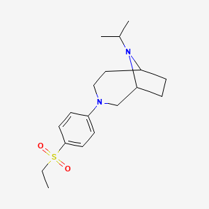 molecular formula C18H28N2O2S B6627760 3-(4-Ethylsulfonylphenyl)-9-propan-2-yl-3,9-diazabicyclo[4.2.1]nonane 
