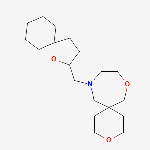 molecular formula C19H33NO3 B6627761 11-(1-Oxaspiro[4.5]decan-2-ylmethyl)-3,8-dioxa-11-azaspiro[5.6]dodecane 