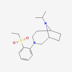 molecular formula C18H28N2O2S B6627765 3-(2-Ethylsulfonylphenyl)-9-propan-2-yl-3,9-diazabicyclo[4.2.1]nonane 