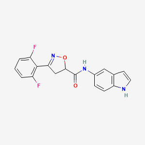 molecular formula C18H13F2N3O2 B6627773 3-(2,6-difluorophenyl)-N-(1H-indol-5-yl)-4,5-dihydro-1,2-oxazole-5-carboxamide 