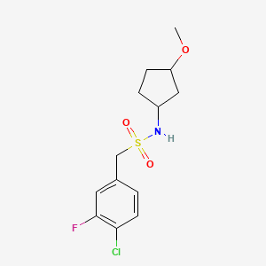 molecular formula C13H17ClFNO3S B6627776 1-(4-chloro-3-fluorophenyl)-N-(3-methoxycyclopentyl)methanesulfonamide 