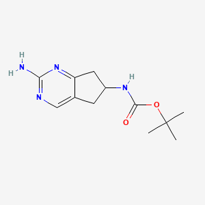 molecular formula C12H18N4O2 B6627787 tert-butyl N-(2-amino-6,7-dihydro-5H-cyclopenta[d]pyrimidin-6-yl)carbamate 