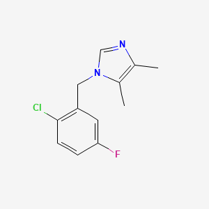 molecular formula C12H12ClFN2 B6627805 1-[(2-Chloro-5-fluorophenyl)methyl]-4,5-dimethylimidazole 