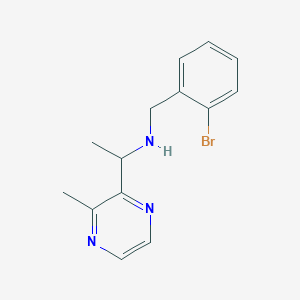 molecular formula C14H16BrN3 B6627814 N-[(2-bromophenyl)methyl]-1-(3-methylpyrazin-2-yl)ethanamine 