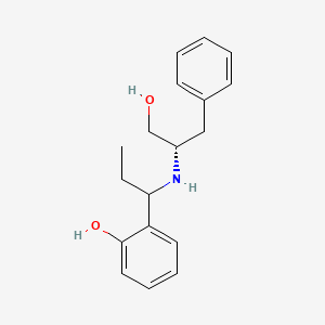 molecular formula C18H23NO2 B6627816 2-[1-[[(2S)-1-hydroxy-3-phenylpropan-2-yl]amino]propyl]phenol 