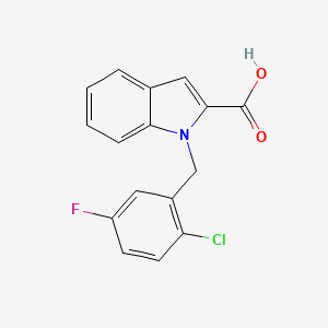 molecular formula C16H11ClFNO2 B6627824 1-[(2-Chloro-5-fluorophenyl)methyl]indole-2-carboxylic acid 