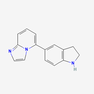 molecular formula C15H13N3 B6627825 5-(2,3-dihydro-1H-indol-5-yl)imidazo[1,2-a]pyridine 