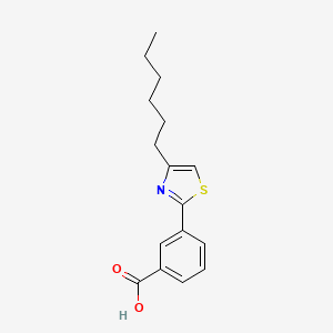 molecular formula C16H19NO2S B6627828 3-(4-Hexyl-1,3-thiazol-2-yl)benzoic acid 