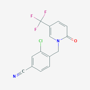 3-Chloro-4-[[2-oxo-5-(trifluoromethyl)pyridin-1-yl]methyl]benzonitrile