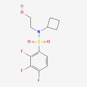molecular formula C12H14F3NO3S B6627861 N-cyclobutyl-2,3,4-trifluoro-N-(2-hydroxyethyl)benzenesulfonamide 