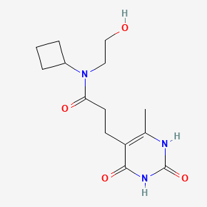 molecular formula C14H21N3O4 B6627892 N-cyclobutyl-N-(2-hydroxyethyl)-3-(6-methyl-2,4-dioxo-1H-pyrimidin-5-yl)propanamide 