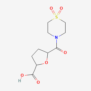 molecular formula C10H15NO6S B6627914 5-(1,1-Dioxo-1,4-thiazinane-4-carbonyl)oxolane-2-carboxylic acid 