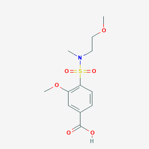 molecular formula C12H17NO6S B6627920 3-Methoxy-4-[2-methoxyethyl(methyl)sulfamoyl]benzoic acid 