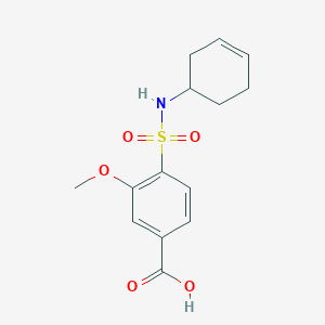 molecular formula C14H17NO5S B6627925 4-(Cyclohex-3-en-1-ylsulfamoyl)-3-methoxybenzoic acid 