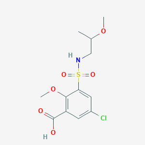 molecular formula C12H16ClNO6S B6627944 5-Chloro-2-methoxy-3-(2-methoxypropylsulfamoyl)benzoic acid 
