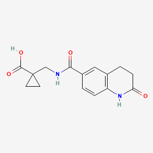 molecular formula C15H16N2O4 B6627952 1-[[(2-oxo-3,4-dihydro-1H-quinoline-6-carbonyl)amino]methyl]cyclopropane-1-carboxylic acid 