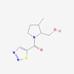 molecular formula C9H13N3O2S B6627961 [2-(Hydroxymethyl)-3-methylpyrrolidin-1-yl]-(thiadiazol-5-yl)methanone 