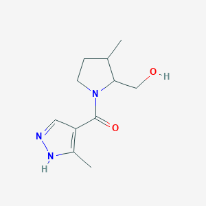 molecular formula C11H17N3O2 B6627975 [2-(hydroxymethyl)-3-methylpyrrolidin-1-yl]-(5-methyl-1H-pyrazol-4-yl)methanone 