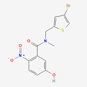 molecular formula C13H11BrN2O4S B6627983 N-[(4-bromothiophen-2-yl)methyl]-5-hydroxy-N-methyl-2-nitrobenzamide 