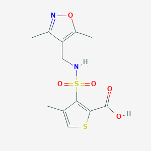 molecular formula C12H14N2O5S2 B6627998 3-[(3,5-Dimethyl-1,2-oxazol-4-yl)methylsulfamoyl]-4-methylthiophene-2-carboxylic acid 