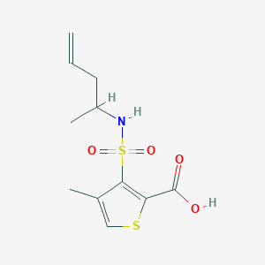 molecular formula C11H15NO4S2 B6628001 4-Methyl-3-(pent-4-en-2-ylsulfamoyl)thiophene-2-carboxylic acid 