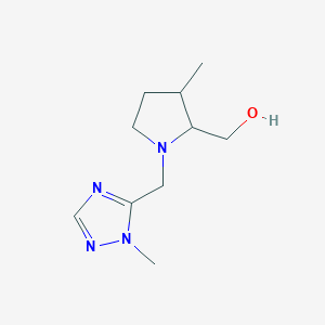 molecular formula C10H18N4O B6628038 [3-Methyl-1-[(2-methyl-1,2,4-triazol-3-yl)methyl]pyrrolidin-2-yl]methanol 