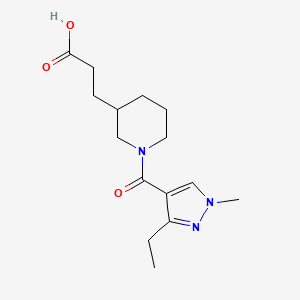 3-[1-(3-Ethyl-1-methylpyrazole-4-carbonyl)piperidin-3-yl]propanoic acid