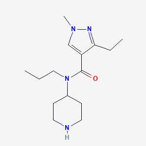 molecular formula C15H26N4O B6628060 3-ethyl-1-methyl-N-piperidin-4-yl-N-propylpyrazole-4-carboxamide 