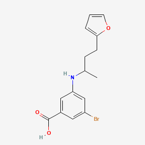 molecular formula C15H16BrNO3 B6628067 3-Bromo-5-[4-(furan-2-yl)butan-2-ylamino]benzoic acid 