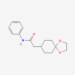 molecular formula C16H21NO3 B6628085 2-(1,4-dioxaspiro[4.5]decan-8-yl)-N-phenylacetamide 