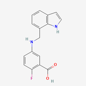 molecular formula C16H13FN2O2 B6628117 2-fluoro-5-(1H-indol-7-ylmethylamino)benzoic acid 