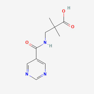 molecular formula C10H13N3O3 B6628138 2,2-Dimethyl-3-(pyrimidine-5-carbonylamino)propanoic acid 