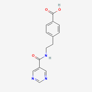 4-[2-(Pyrimidine-5-carbonylamino)ethyl]benzoic acid