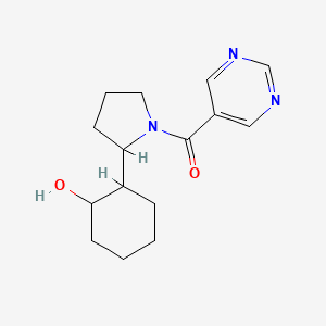 molecular formula C15H21N3O2 B6628147 [2-(2-Hydroxycyclohexyl)pyrrolidin-1-yl]-pyrimidin-5-ylmethanone 