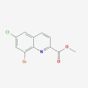 molecular formula C11H7BrClNO2 B6628169 Methyl 8-bromo-6-chloroquinoline-2-carboxylate 