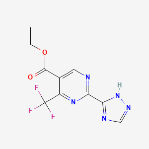 ethyl 2-(1H-1,2,4-triazol-5-yl)-4-(trifluoromethyl)pyrimidine-5-carboxylate