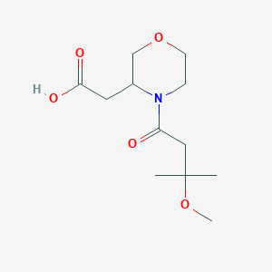 molecular formula C12H21NO5 B6628236 2-[4-(3-Methoxy-3-methylbutanoyl)morpholin-3-yl]acetic acid 