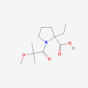 molecular formula C12H21NO4 B6628240 2-Ethyl-1-(2-methoxy-2-methylpropanoyl)pyrrolidine-2-carboxylic acid 