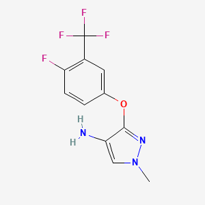 molecular formula C11H9F4N3O B6628249 3-[4-Fluoro-3-(trifluoromethyl)phenoxy]-1-methylpyrazol-4-amine 