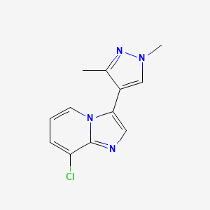 molecular formula C12H11ClN4 B6628255 8-Chloro-3-(1,3-dimethylpyrazol-4-yl)imidazo[1,2-a]pyridine 