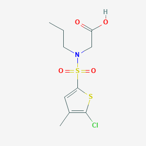 molecular formula C10H14ClNO4S2 B6628266 2-[(5-Chloro-4-methylthiophen-2-yl)sulfonyl-propylamino]acetic acid 