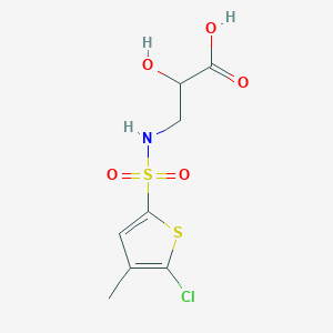 molecular formula C8H10ClNO5S2 B6628290 3-[(5-Chloro-4-methylthiophen-2-yl)sulfonylamino]-2-hydroxypropanoic acid 