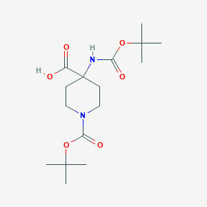 molecular formula C16H28N2O6 B066283 1-(叔丁氧羰基)-4-((叔丁氧羰基)氨基)哌啶-4-羧酸 CAS No. 189321-65-1
