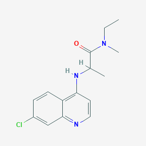 molecular formula C15H18ClN3O B6628310 2-[(7-chloroquinolin-4-yl)amino]-N-ethyl-N-methylpropanamide 