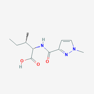 molecular formula C11H17N3O3 B6628321 (2S,3S)-3-methyl-2-[(1-methylpyrazole-3-carbonyl)amino]pentanoic acid 
