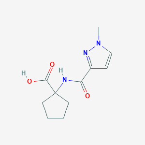molecular formula C11H15N3O3 B6628330 1-[(1-Methylpyrazole-3-carbonyl)amino]cyclopentane-1-carboxylic acid 