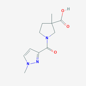 3-Methyl-1-(1-methylpyrazole-3-carbonyl)pyrrolidine-3-carboxylic acid