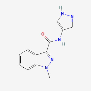 molecular formula C12H11N5O B6628338 1-methyl-N-(1H-pyrazol-4-yl)indazole-3-carboxamide 