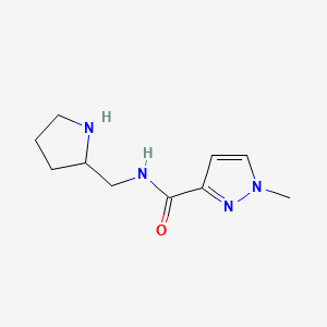 molecular formula C10H16N4O B6628345 1-methyl-N-(pyrrolidin-2-ylmethyl)pyrazole-3-carboxamide 